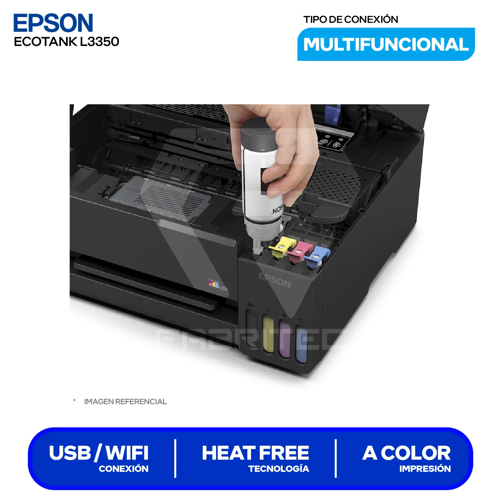 Impresora Multifuncional Epson EcoTank L3350 (C11CL62301) Wi-Fi, USB