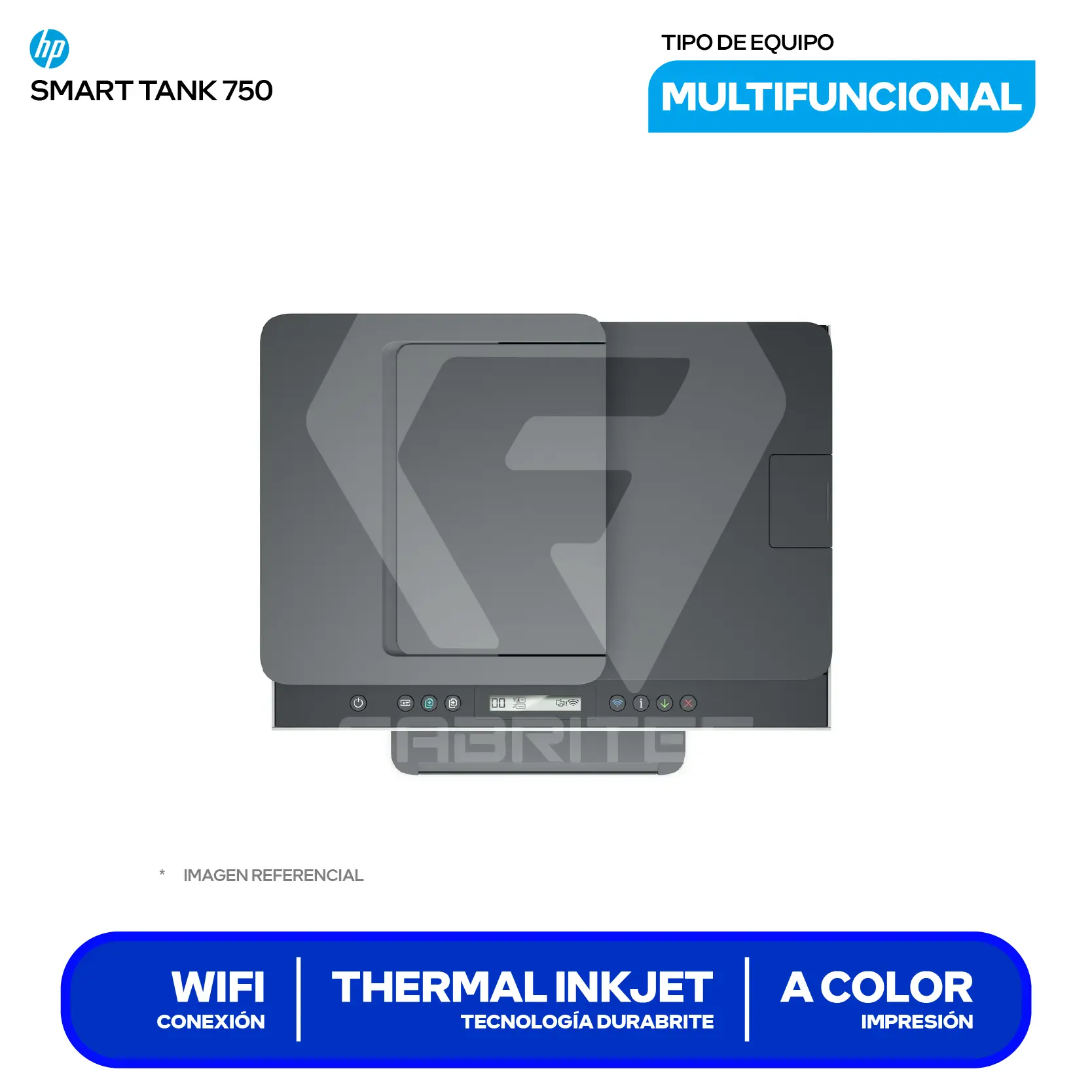Impresora Multifuncional HP Smart Tank 750 (6UU47A#AKY) Bluetooh, WiFi, Ethernet